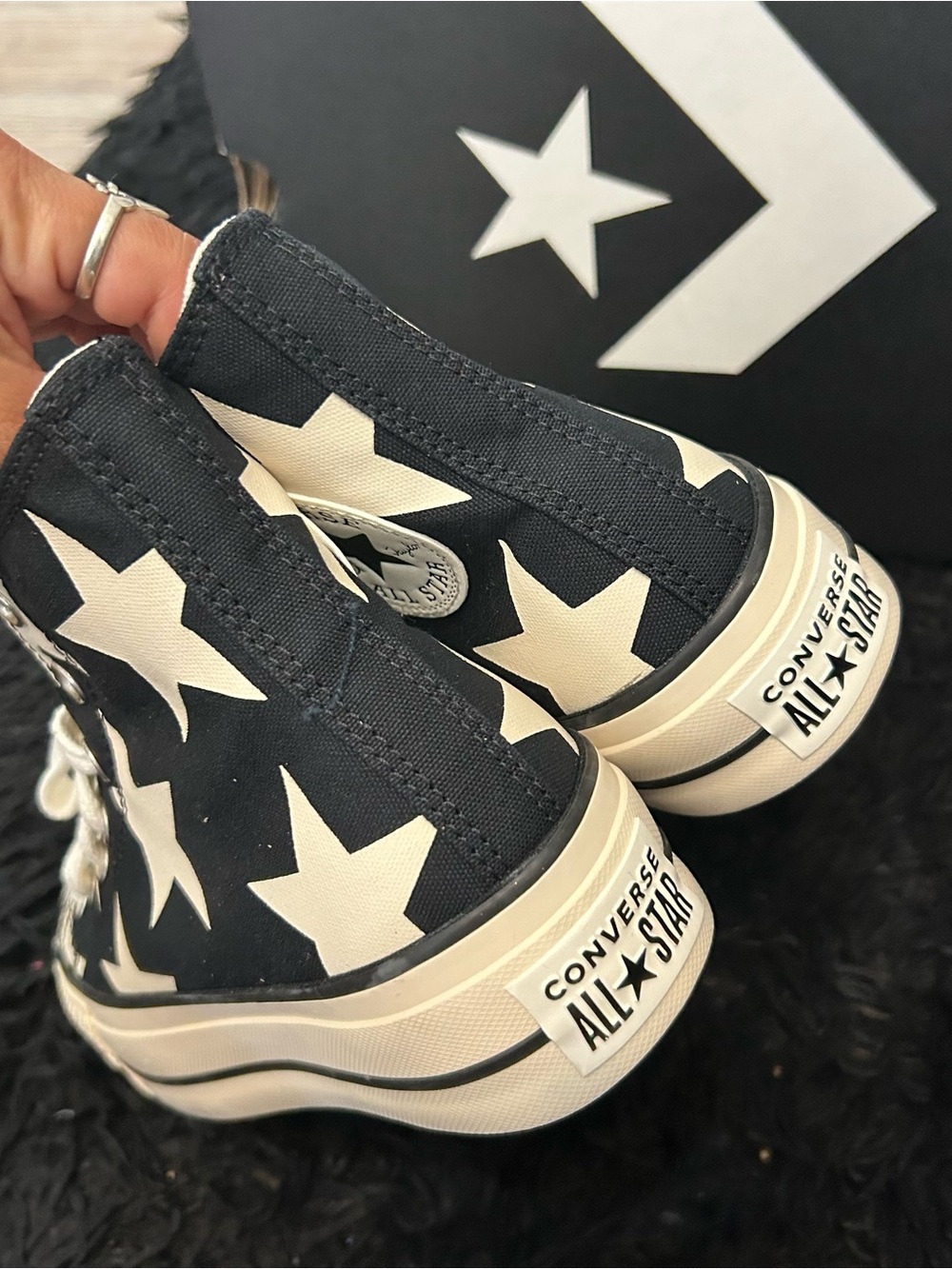 CONVERSE All Star Lift Large Stars lace up shoes sneakers women’s 7 new - Picture 5 of 10
